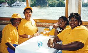 Aboard the Gateway Clipper and very, very hungry!