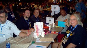 President Richards hanging out with the delegates