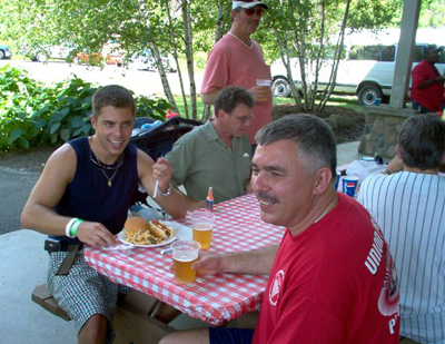 President Chuck Pugar enjoying his meal and family