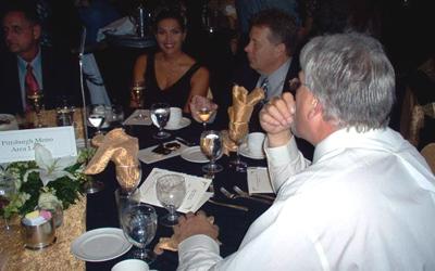 Relaxing after the work of the conference is over.