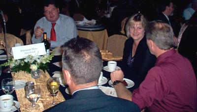 Relaxing after the work of the conference is over.