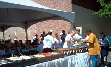 After the march, the food!