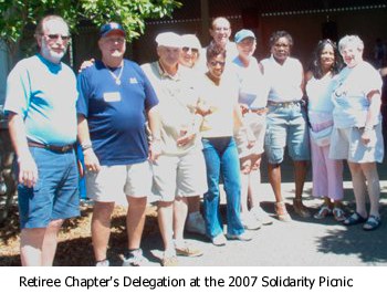 Retiree group at 2007 Solidarity Picnic
